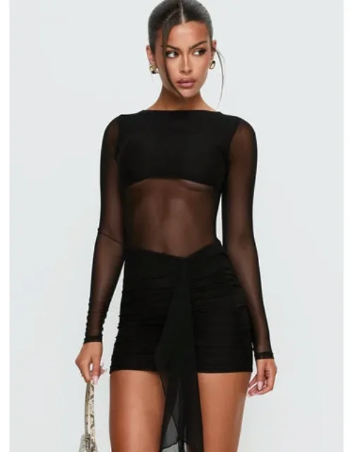 Knowett Long Sleeve Sheer Mini Dress
