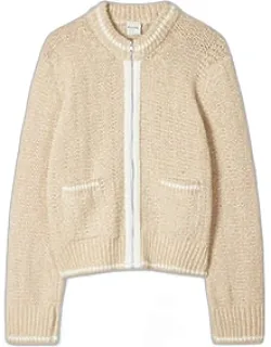 Textured Knit Zip Jacket