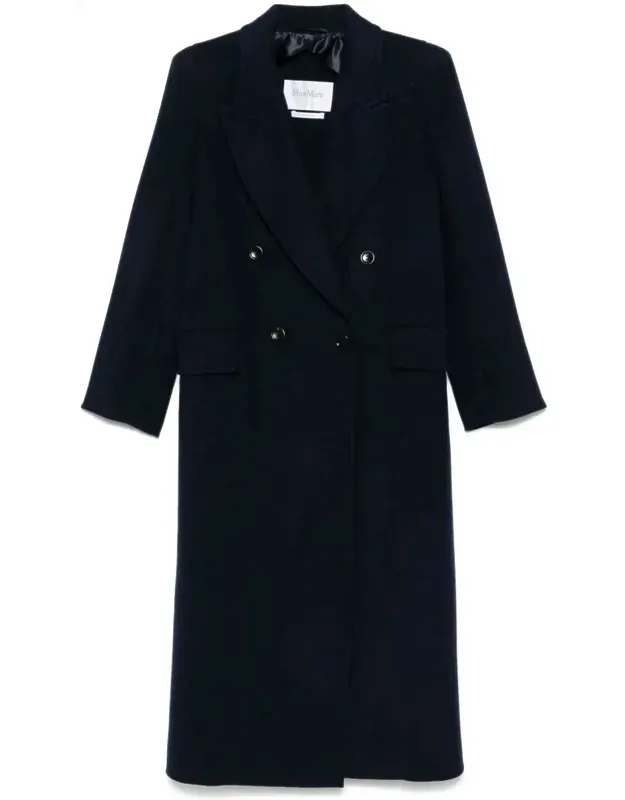 Coat With Front Buttoning And Two Front Pockets