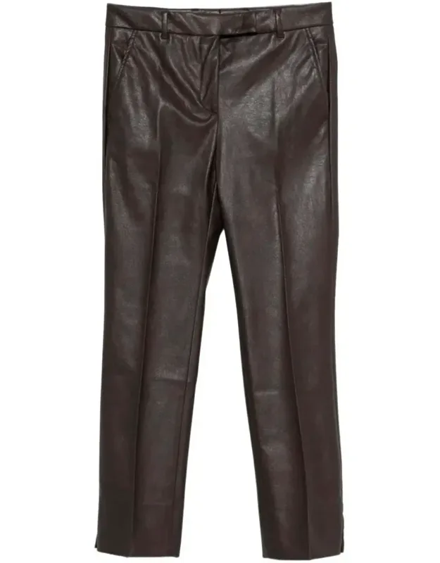 Stretch Faux Leather Slim Fit Trousers