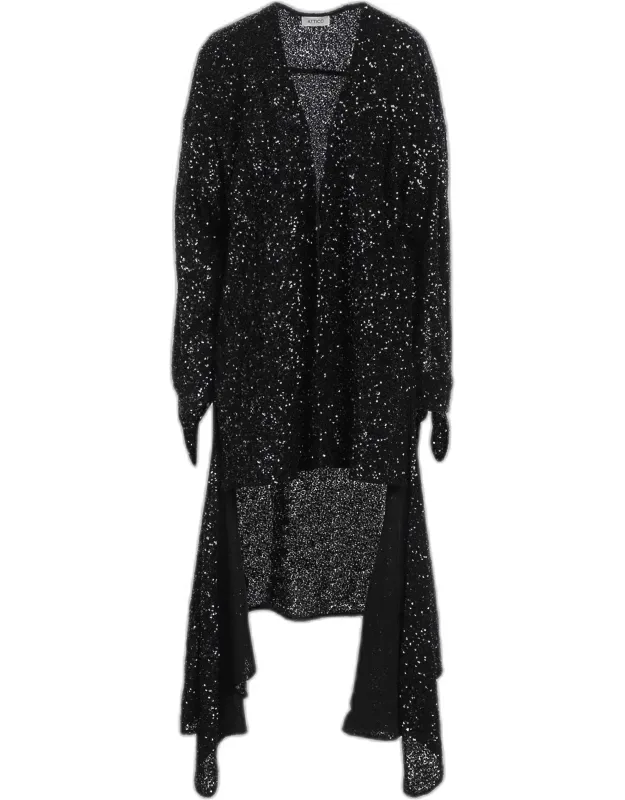 Sequin Button Front Asymmetric Cocktail Dress