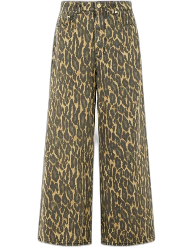 Leopard Cotton Jeans
