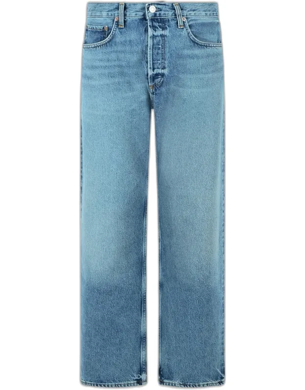 Magnus Mid Rise Bow Leg Cotton Jeans