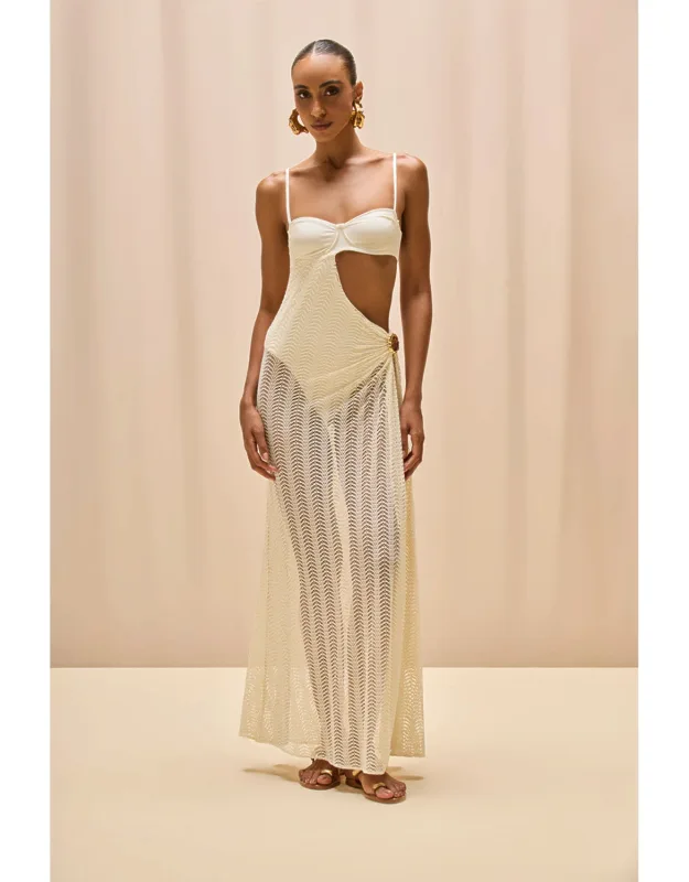 Wave Mesh Cut Out Beach Dress