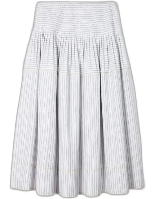 Cotton-blend Stripe Skirt