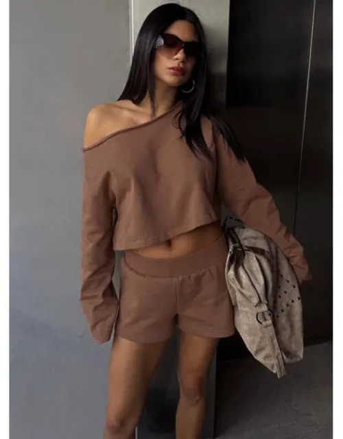 Retreat Raw Edge Off Shoulder Jumper
