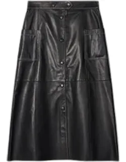 A-line Leather Skirt