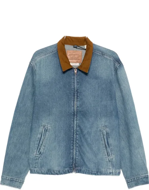 Textured-collar Zip-up Jacket