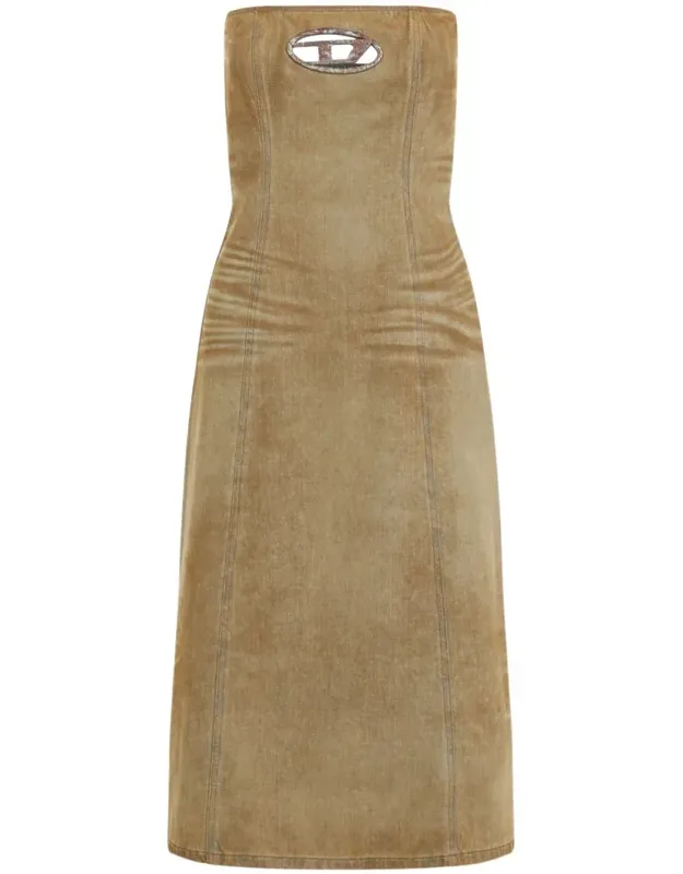 Diesel Dress Midi Dress, Washed Denim