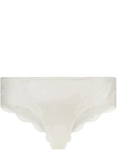 Satin Briefs With Lace Detailing