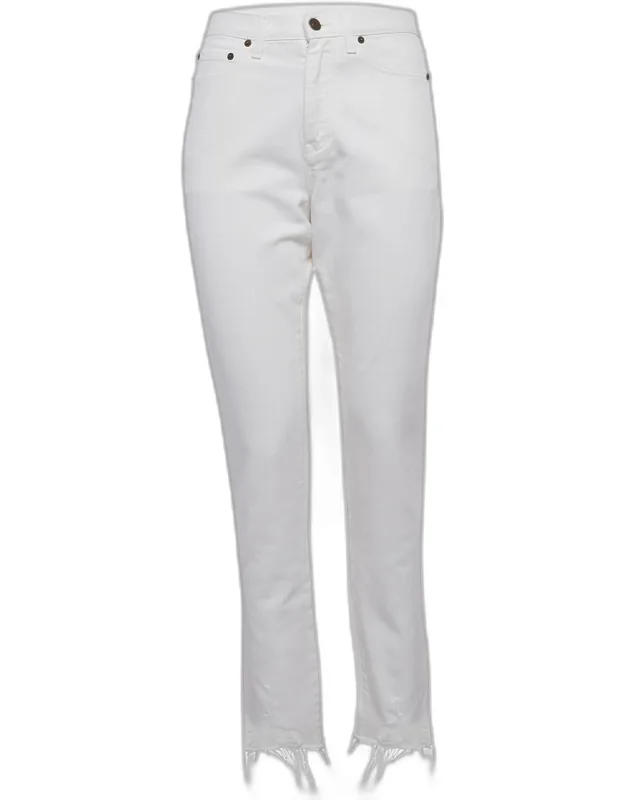 White Denim Mid-rise Jeans