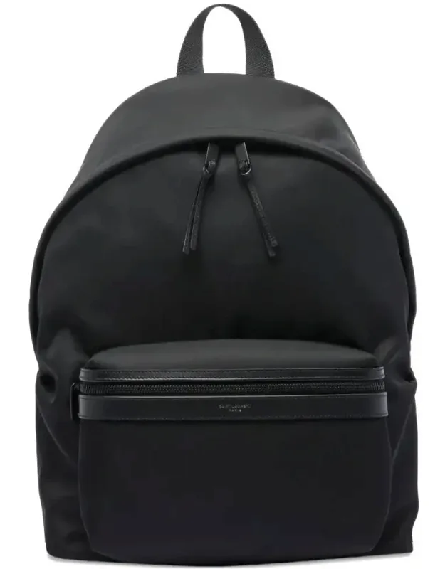 City Backpack In Econyl, Smooth Leather And Nylon Bag