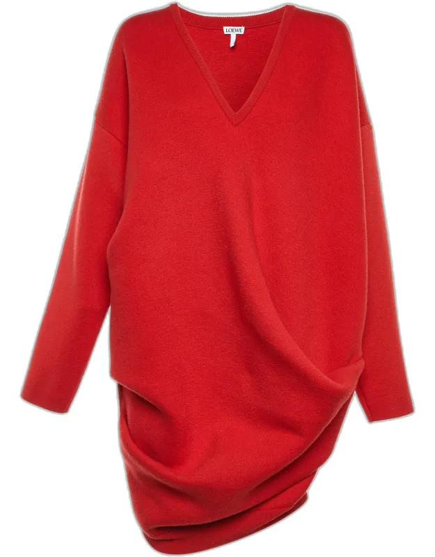 Wool Blend Draped Mini Dress