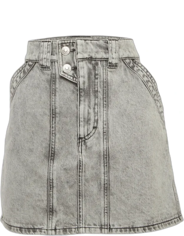Washed Denim Mini Skirt