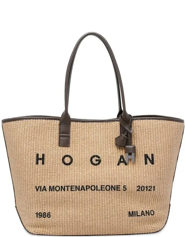 Address Medium Raffia Shopping Bag