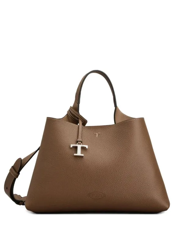 Flat Handle Leather Small Bag