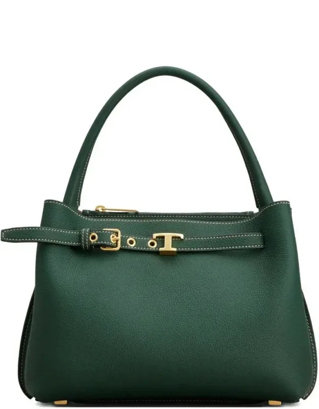 Leather Mini Handbag With T-timeless Accessory And Detachable Strap