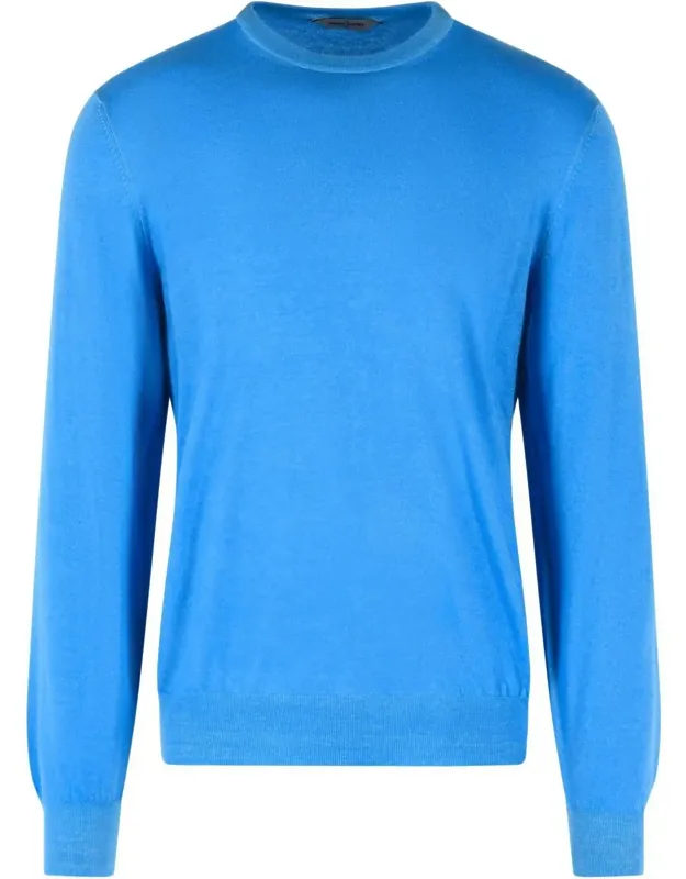 Gran Sasso Cashmere Sweater With Ribbed Crew Neck And Comfortable Fit