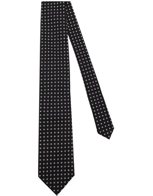 Flower-motif Silk Tie