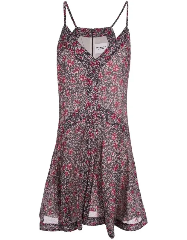 Floral-print Cotton Mini Dress