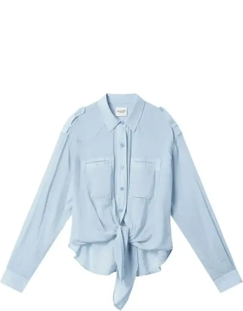 Valiane Tie-detail Cotton Shirt