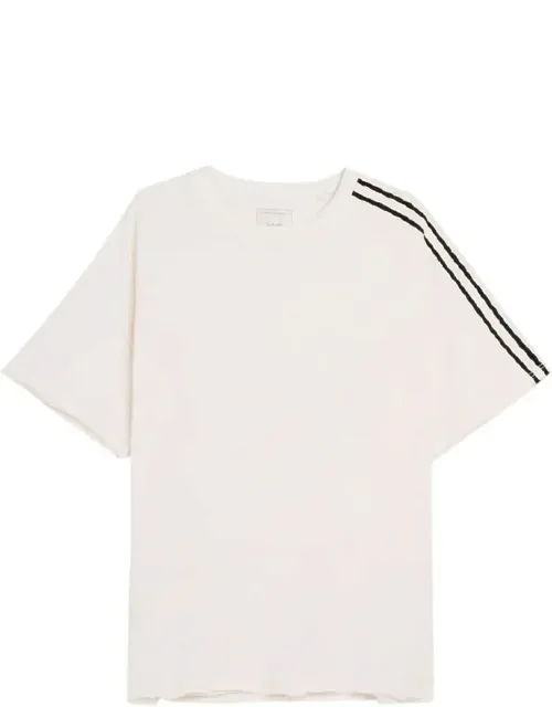 Raw Edge 3 Stripes Cotton T-shirt