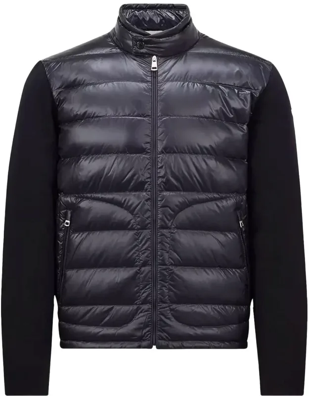 Padded Wool Zip-up Cardigan