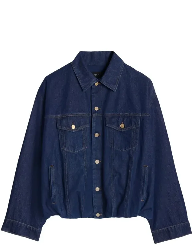 Gathered Denim Jacket