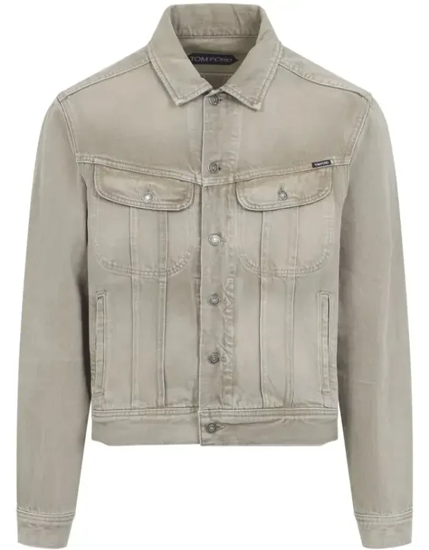 Jacket With Pointed Collar And Buttoned Cuffs