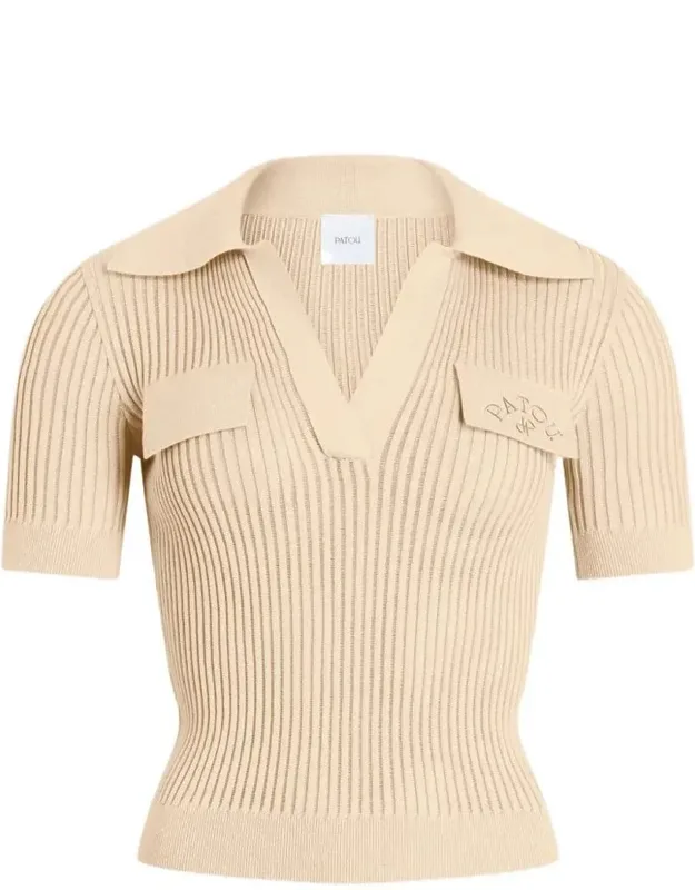 Embroidered Knitted Cotton Polo Shirt