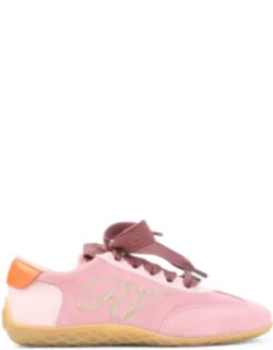 Sneakers With Suede Leather Upper And Lace-up Fastening