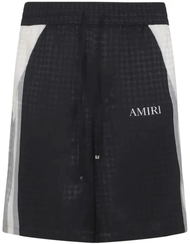 Amiri Black Ma Quad Panel Short With Elastic Waist And Side Pockets