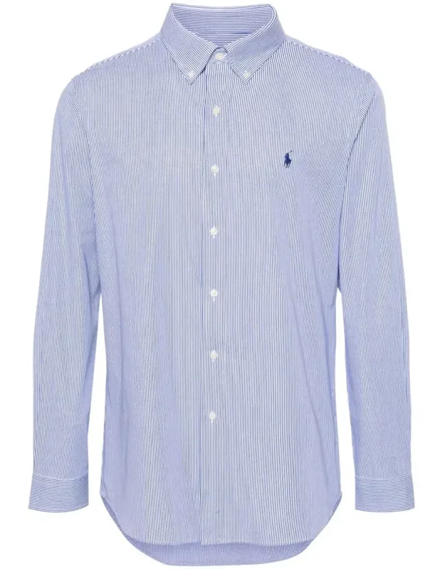 Slim Fit Striped Stretch Poplin Shirt
