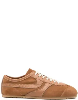 Suede Sneakers With Leather Inserts