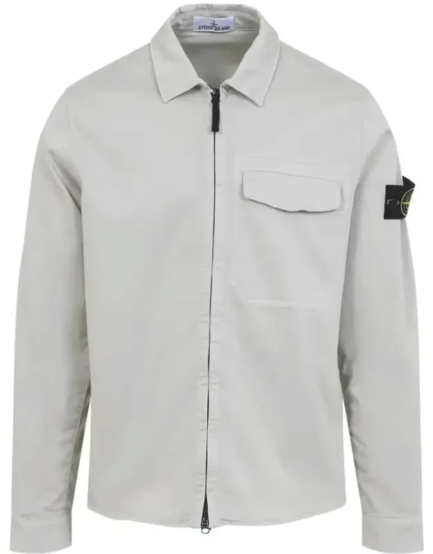 Shirt With Pointed Collar And Front Zipped Fastening
