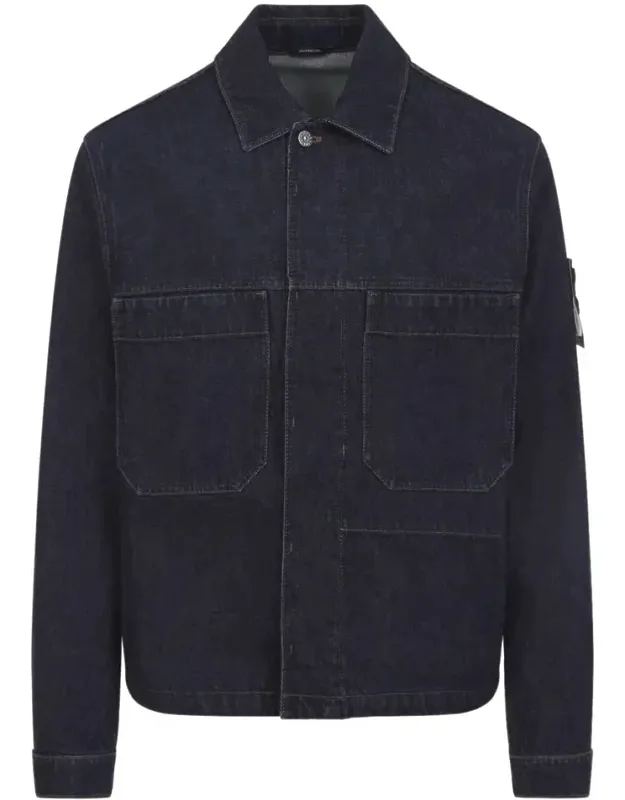 Jacket With Pointed Collar And Two Front Patch Pockets