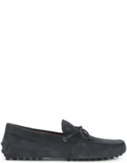 Tod's Suede Leather Loafers, Round Toe, Slip-on Style