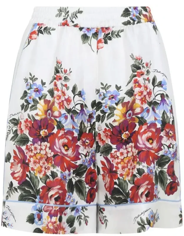Pants Pure Silk Multicolor Flower Design