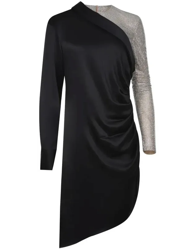 Dress One-shoulder, Fully Adorned With Crystals
