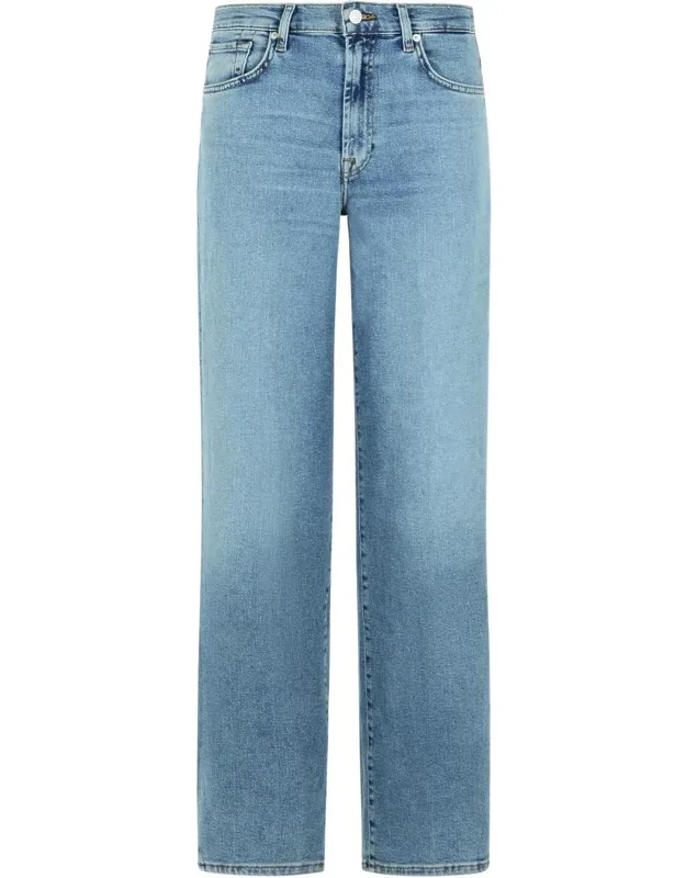 Stovepipe Straight Cotton Blend Jeans