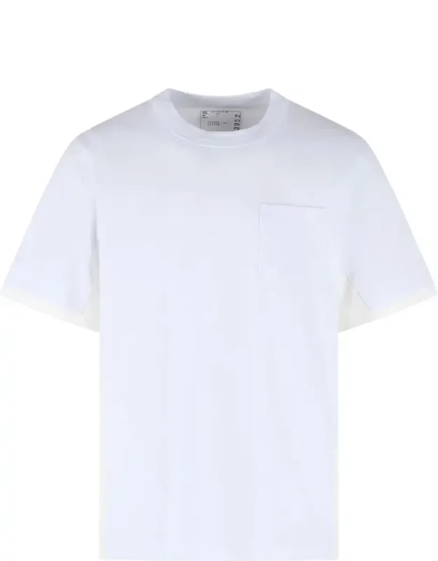 Sacai T-shirt With Chest Patch Pocket And Short Sleeves