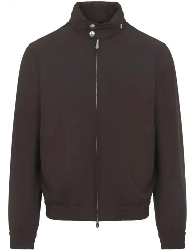 Jacket With Stand-up Collar And Zipped Fastening