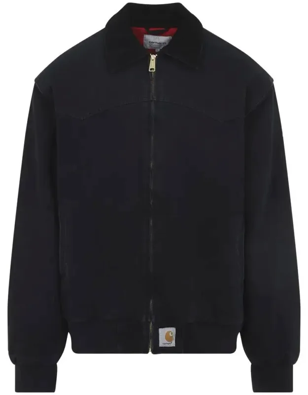 Jacket With Pointed Tonal Collar And Ribbed Cuffs