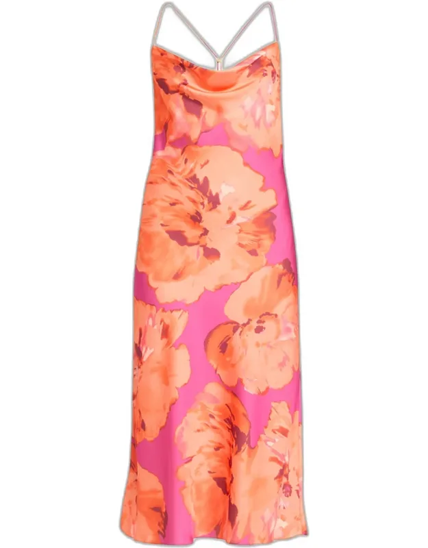 Watercolor Bloom Slip Dress