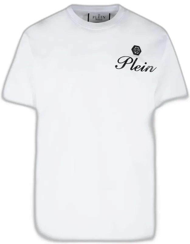 Philipp Plein T-shirt With Ribbed Crew Neck And Iconic Patch