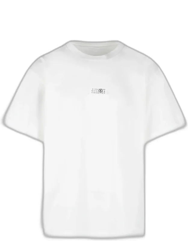 Mm6 T-shirt With Ribbed Crew Neck And Oversized Fit