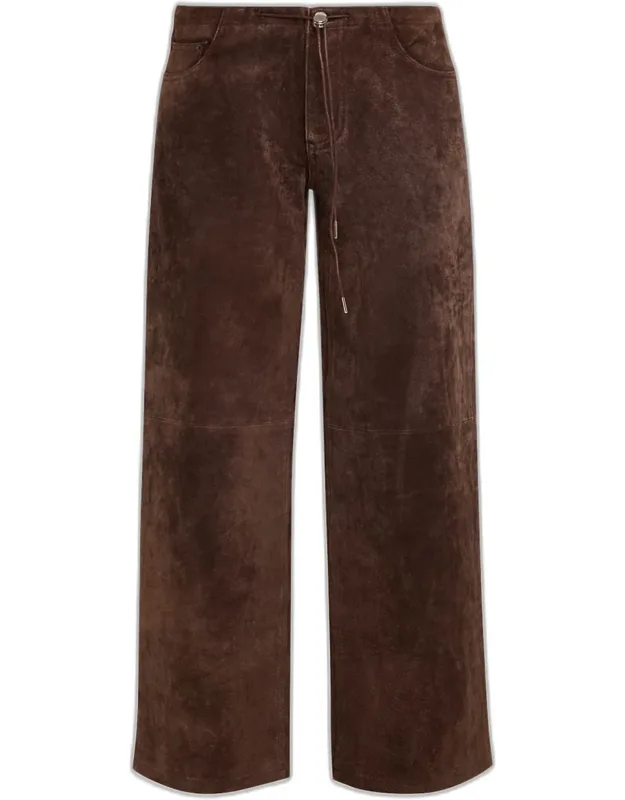 Suede Low-rise Jeans