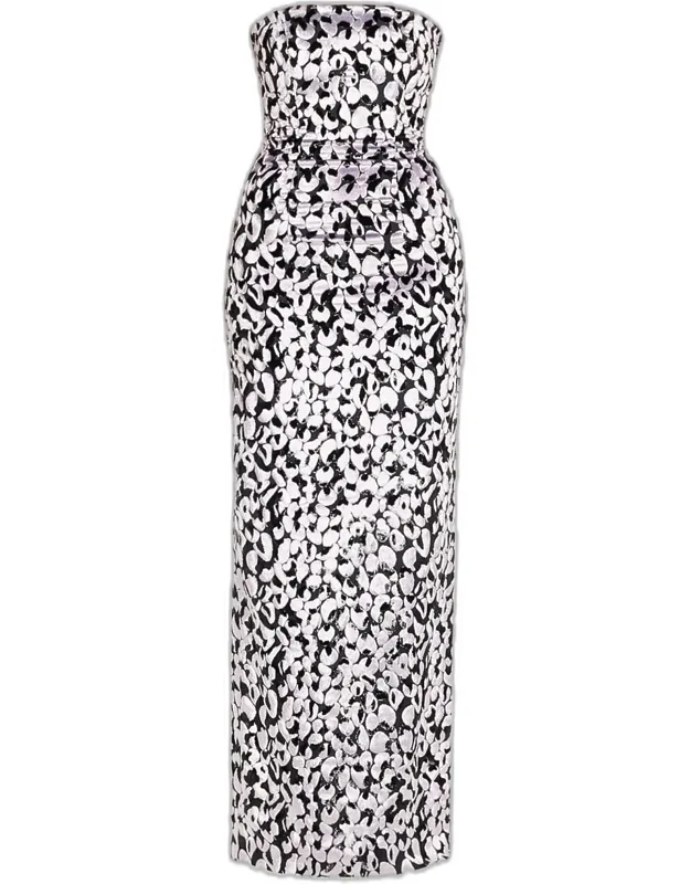 Strapless Devoré Dress