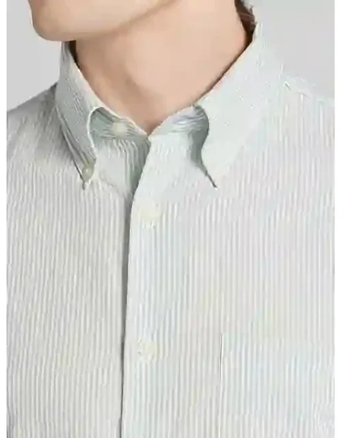 Modern Fit Seersucker Stripe Button Up Shirt