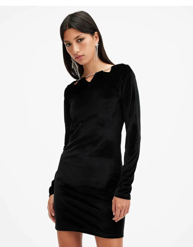 Regina Velvet Sparkle Drawcord Mini Dress